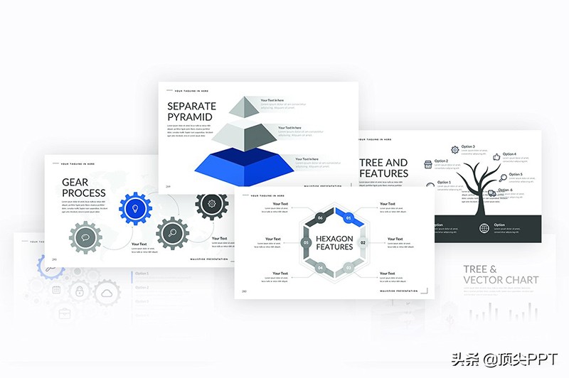 国外货，321页，极致简约PPT
