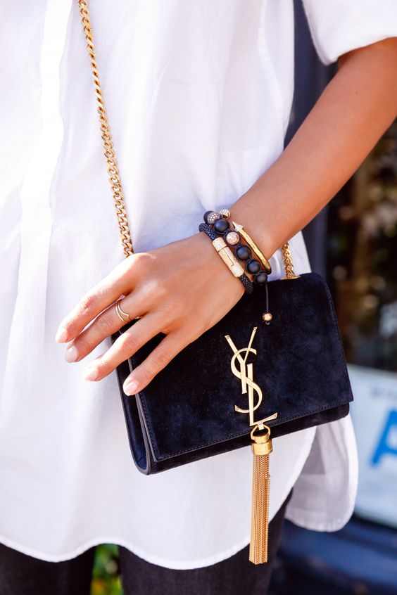 ysl杨树林包包25cm是中号吗,ysl杨树林鳄鱼皮白色链条包