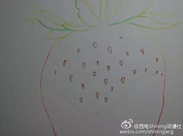 彩铅写实教学草莓,草莓蛋糕用彩铅怎么画