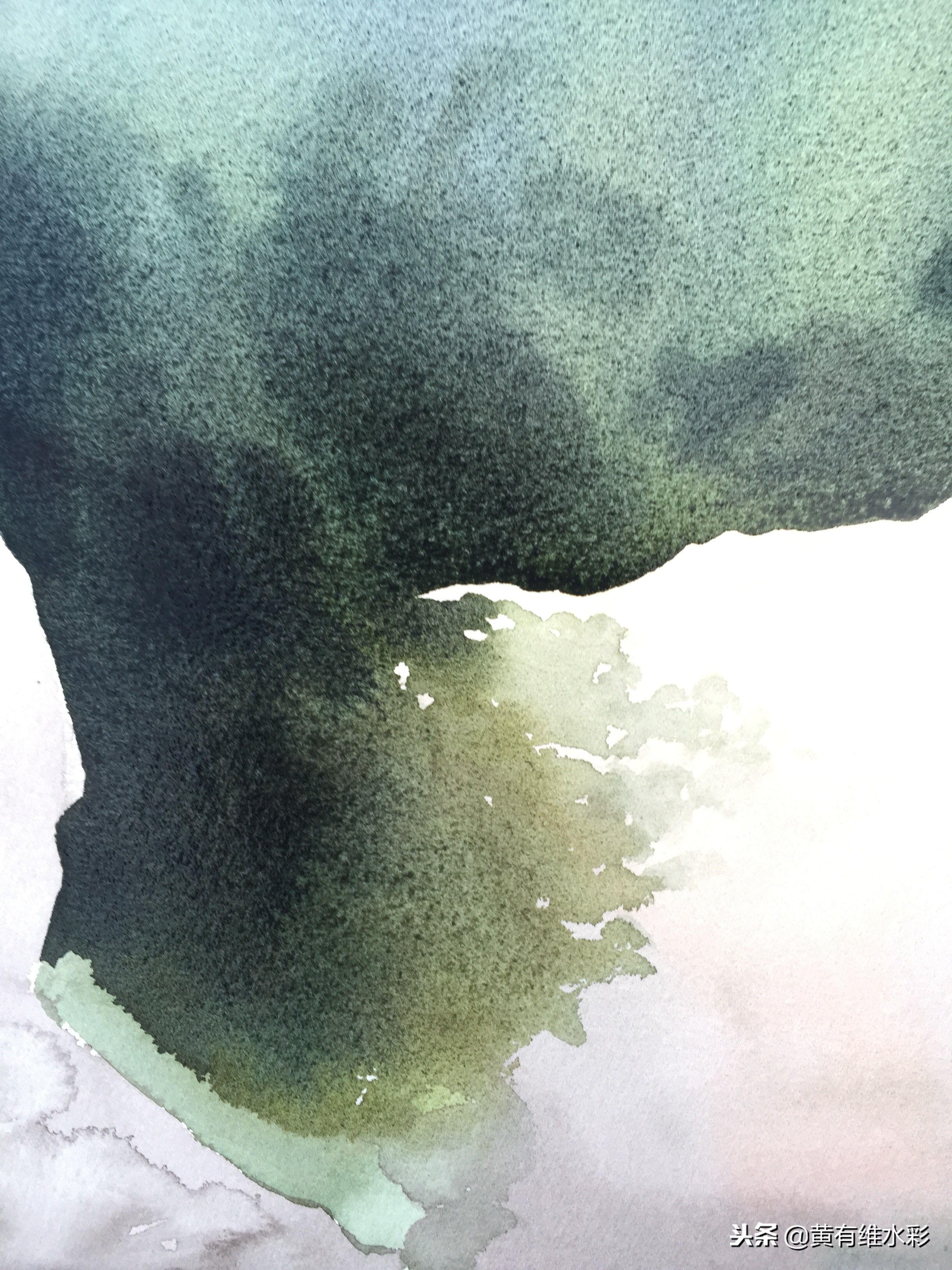 石头水彩风景画,石头水彩画入门教程视频