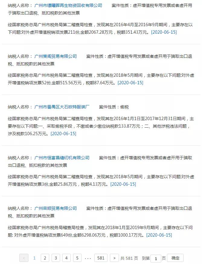 今日广东税局：608件重大税收案件发布