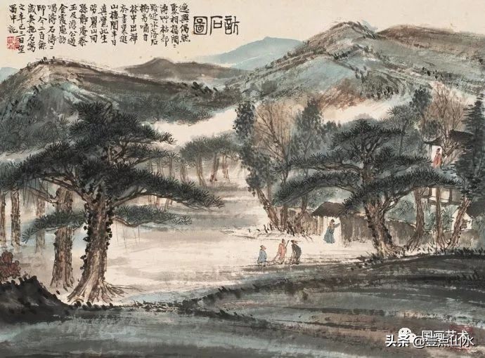 傅抱石山水全集,酣畅淋漓水彩画作品