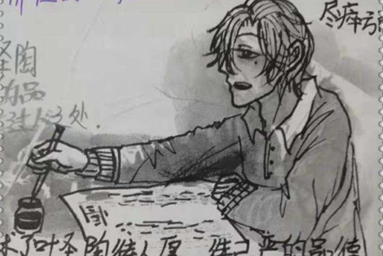 “我妈已经3天没打我了”，孩子上课无聊在课本上画画，成品被赞