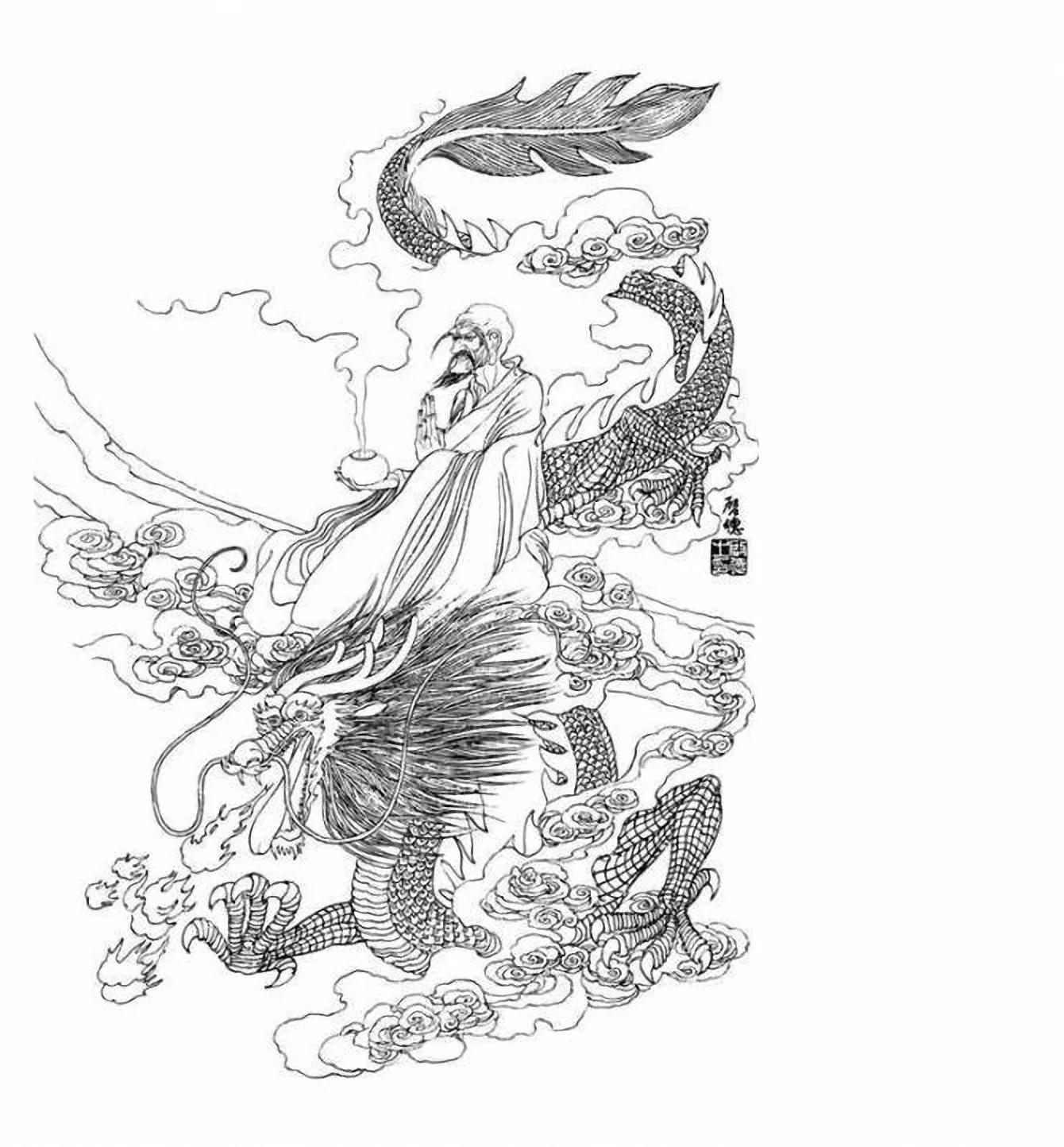 图谱神话人物工笔画白描,国画工笔人物白描图片大全大图