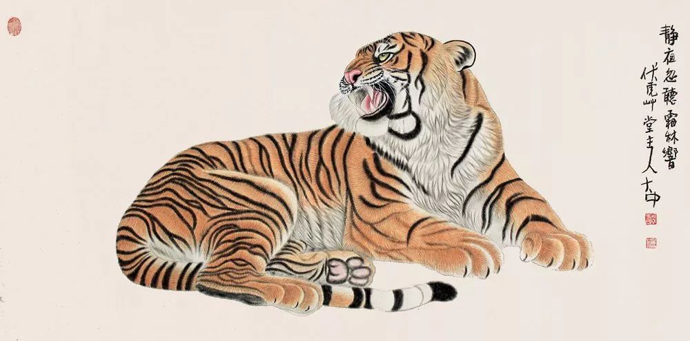 他笔下的虎充满了人的柔情与善意