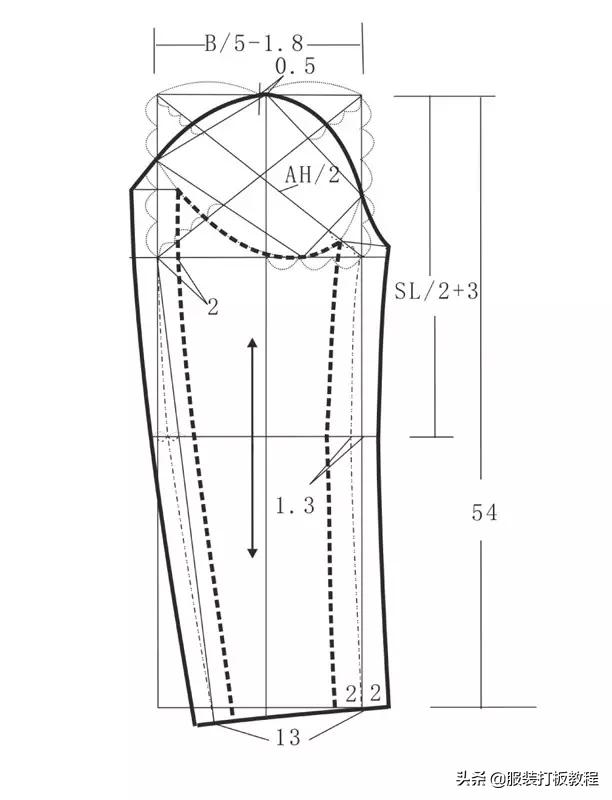 大v领连衣长裙裁剪视频,v字领的无袖长裙裁剪图