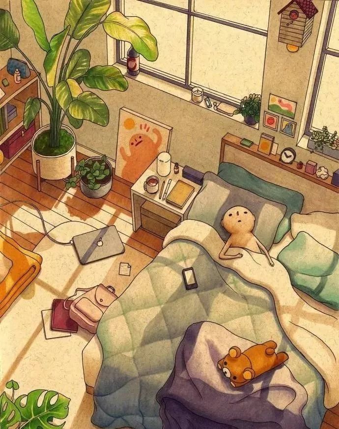 插画人物孤独唯美,插画师笔下的孤独