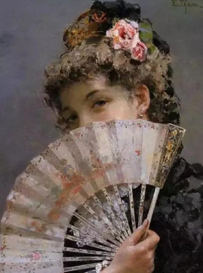 绝妙18世纪的古董折扇,18世纪欧洲扇子