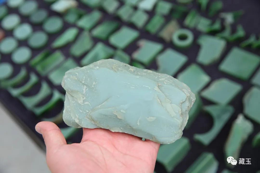 和田玉碧玉瓷蓝手串,和田碧玉瓷白料