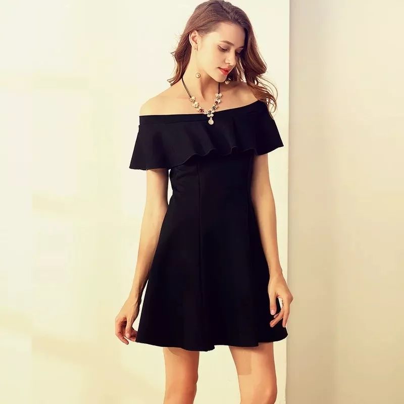 百变独特小黑裙,针织小黑裙高级感