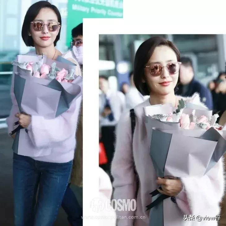 刘雯同款羊毛衫穿搭,初恋风的毛衣