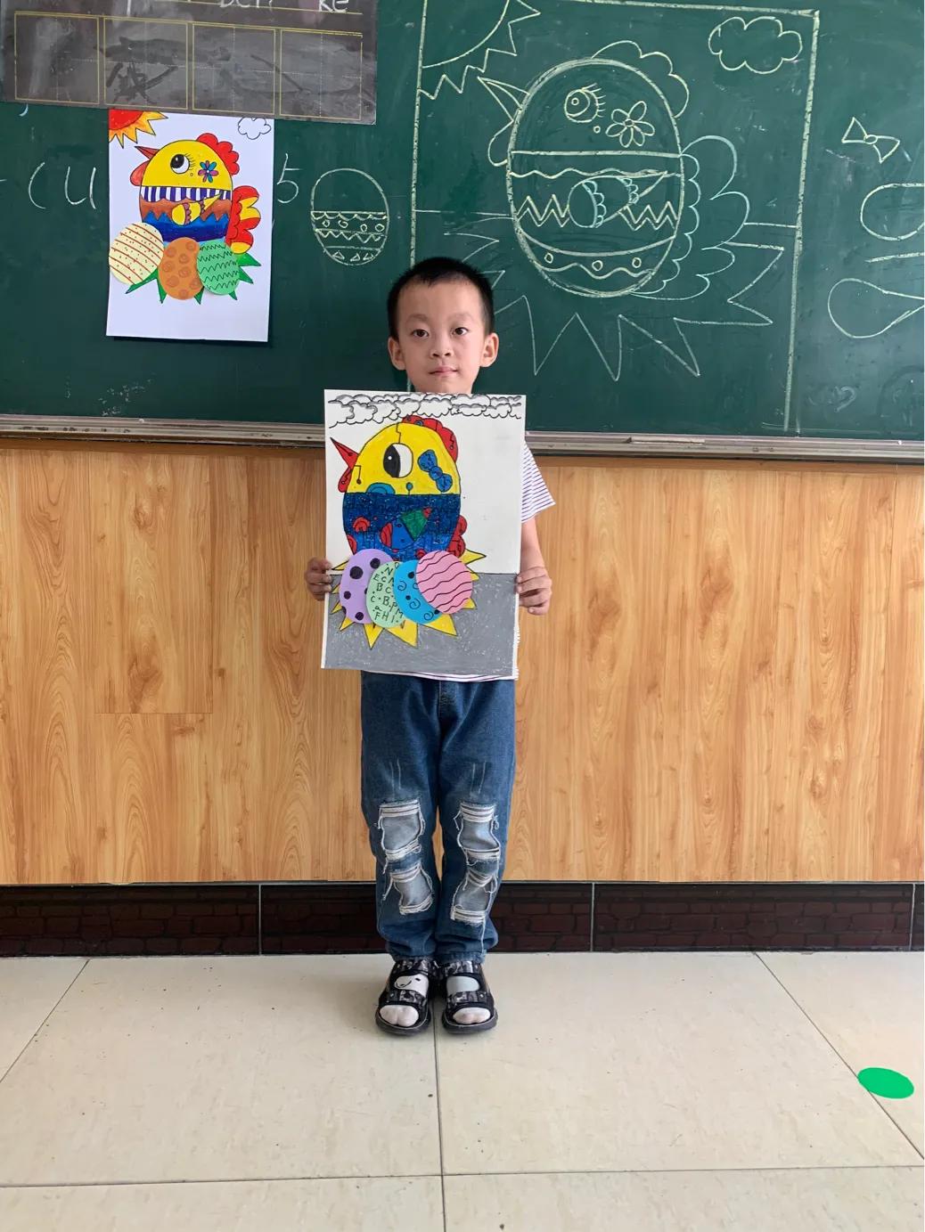 小鸡下蛋简笔画儿童画,儿童画创意母鸡