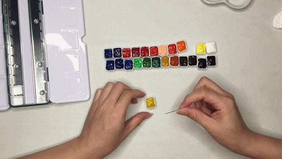 水彩颜料怎么装到铁盒,水彩颜料管装怎么画渐变