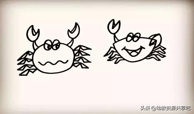 如何画螃蟹简笔画,儿童简笔画螃蟹简单又漂亮