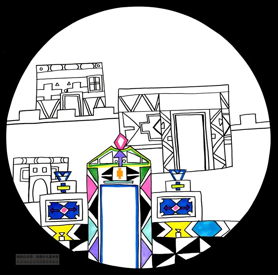 环球之旅创意画,环球之旅儿童画