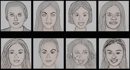 从草图到正稿表情包,从草图到完成的人物绘画