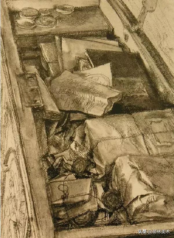 门采尔自画素描高清大图,素描大师门采尔著名作品