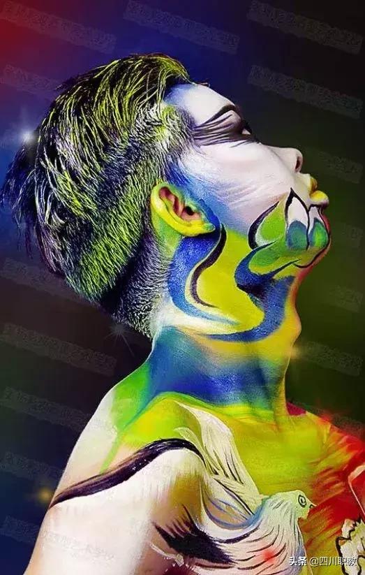 中学生面部彩绘,高校手绘