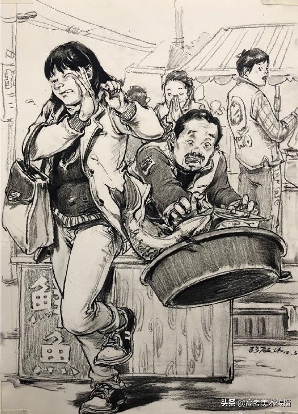 高分速写教室场景,央美速写场景高分