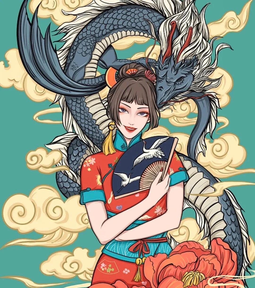 国潮风图片旗袍,国潮风图片背景