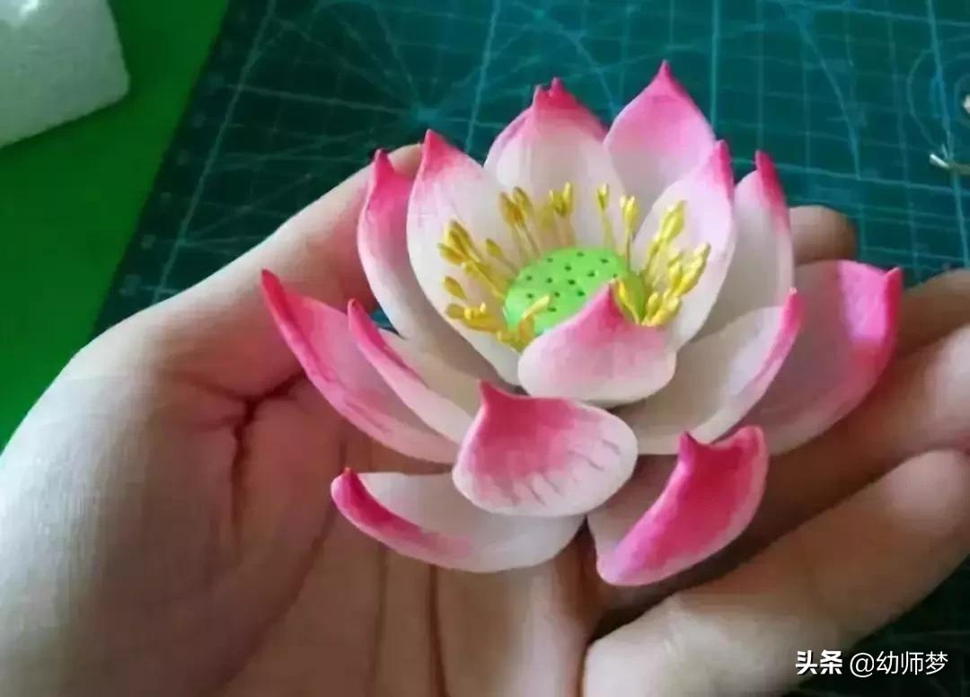 半成品荷花睡莲手工材料包,荷花睡莲水池制作