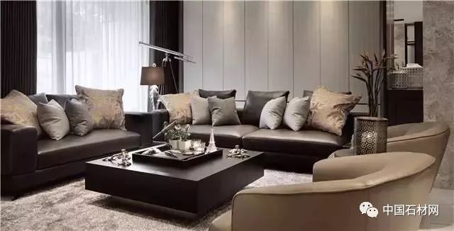 现代简约全屋大理石别墅效果图,轻奢风装修大理石别墅图片