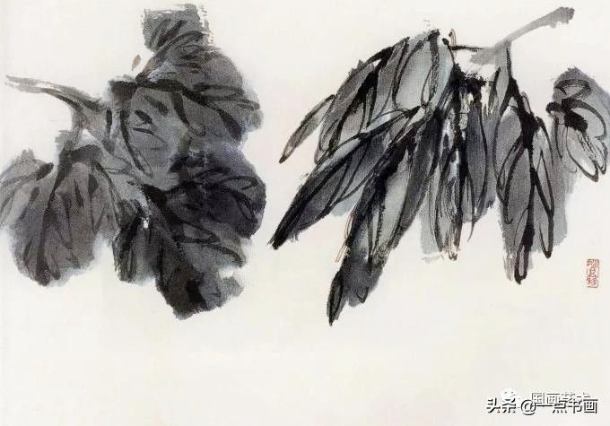 萧朗教你画花卉牡丹芍药画法,写意画牡丹叶画法教程