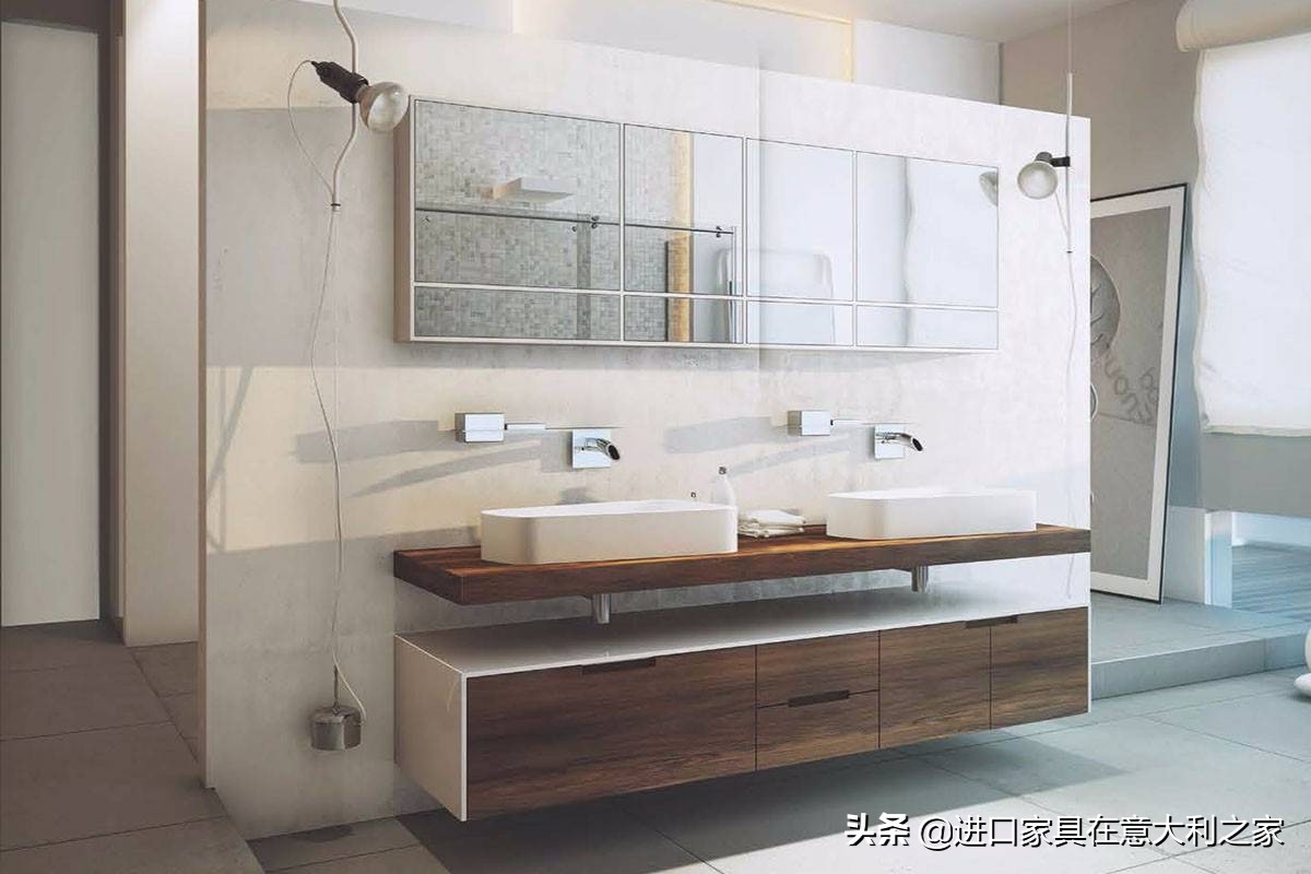 极简浴室柜陶瓷,圆形镜面陶瓷一体浴室柜