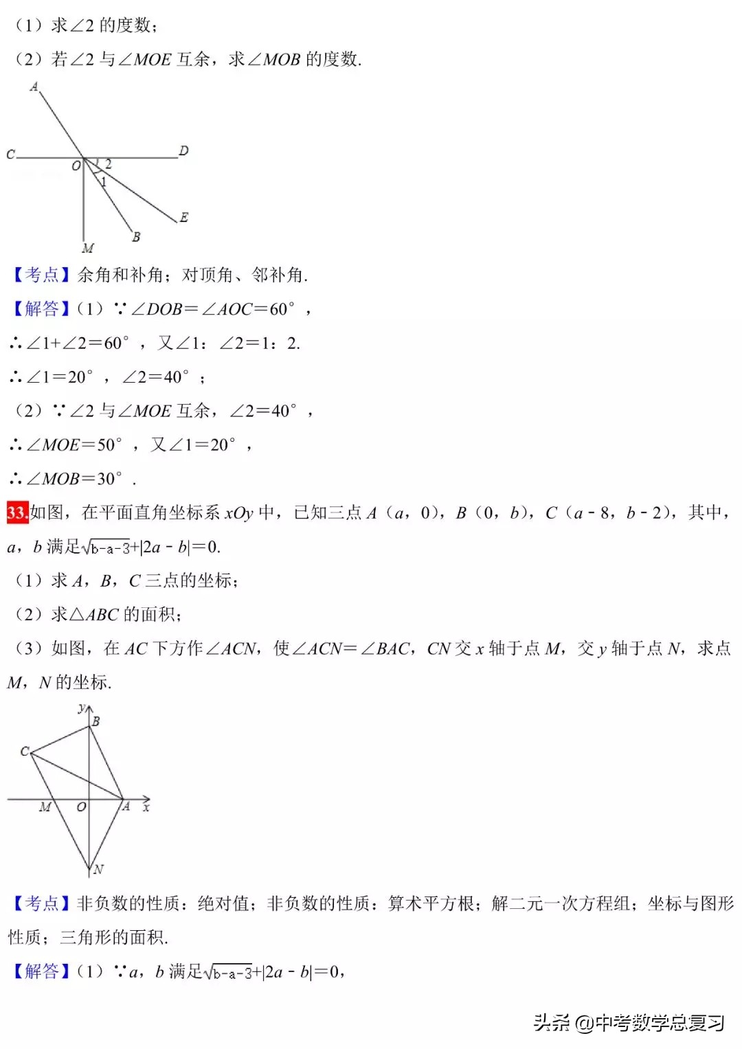 初中数学三大函数和几何题,初中数学必须掌握的28个核心考点