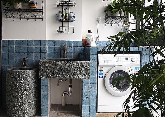 洗衣房增加洗衣机和洗拖把池,卫生间设计洗衣房拖把池