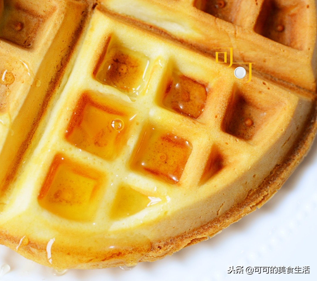 华夫饼精致早餐,又酥又软的华夫饼