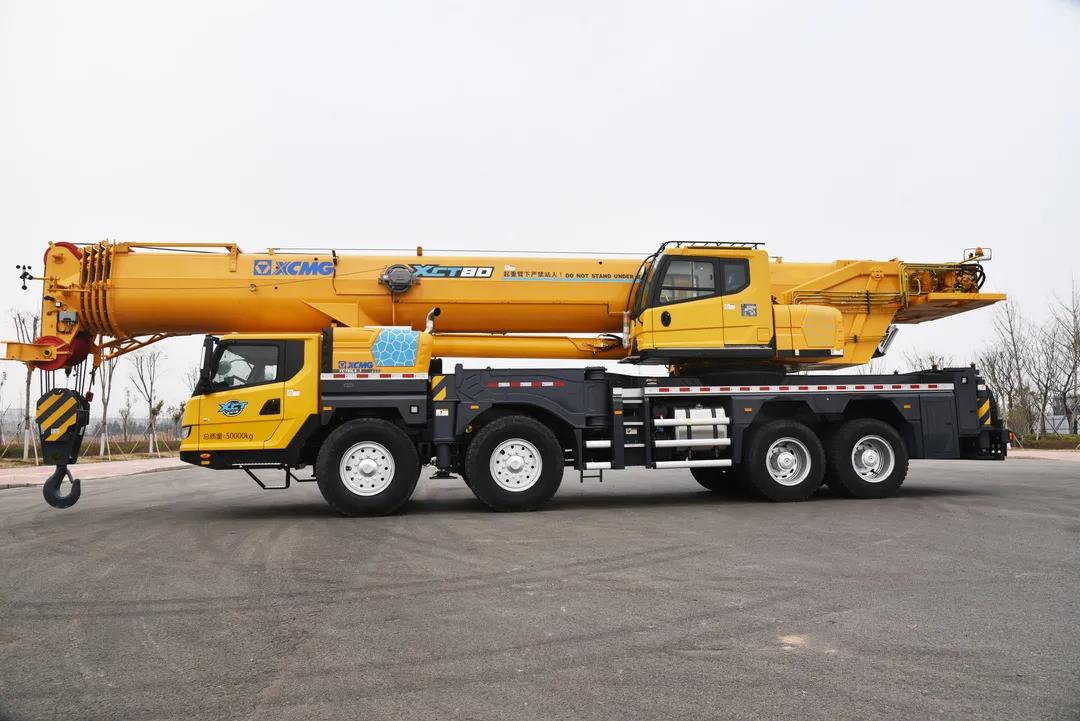 中联80吨5节臂吊车教学视频,徐工80吨6节臂吊车参数