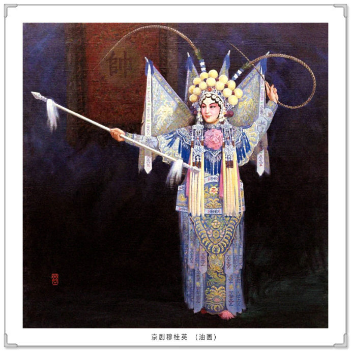 文化高级感十足的青绿山水画,古典山水写实油画作品