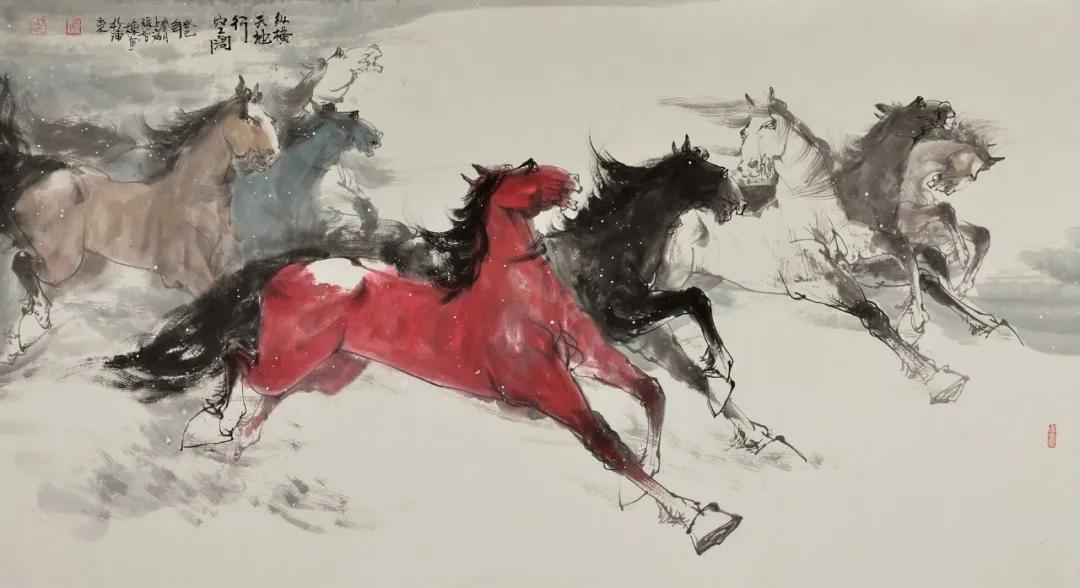 八骏雄风字画,名家精品国画八骏图
