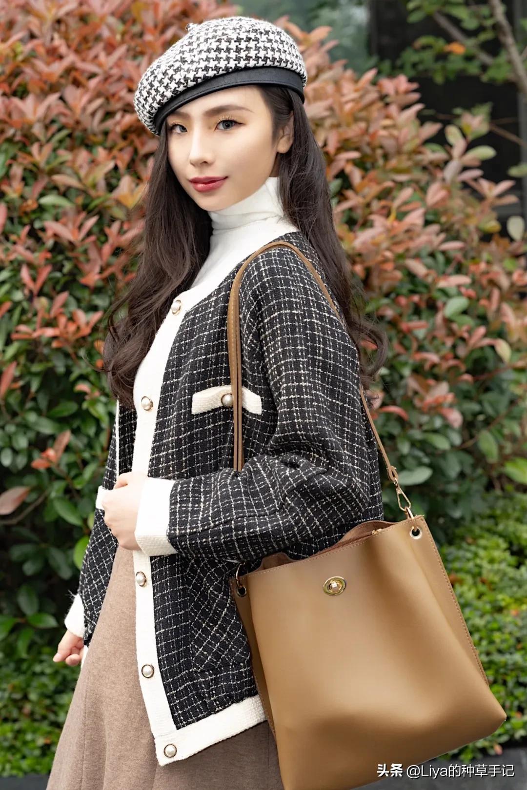 短靴毛衣时髦又气质,短靴温柔小粗跟