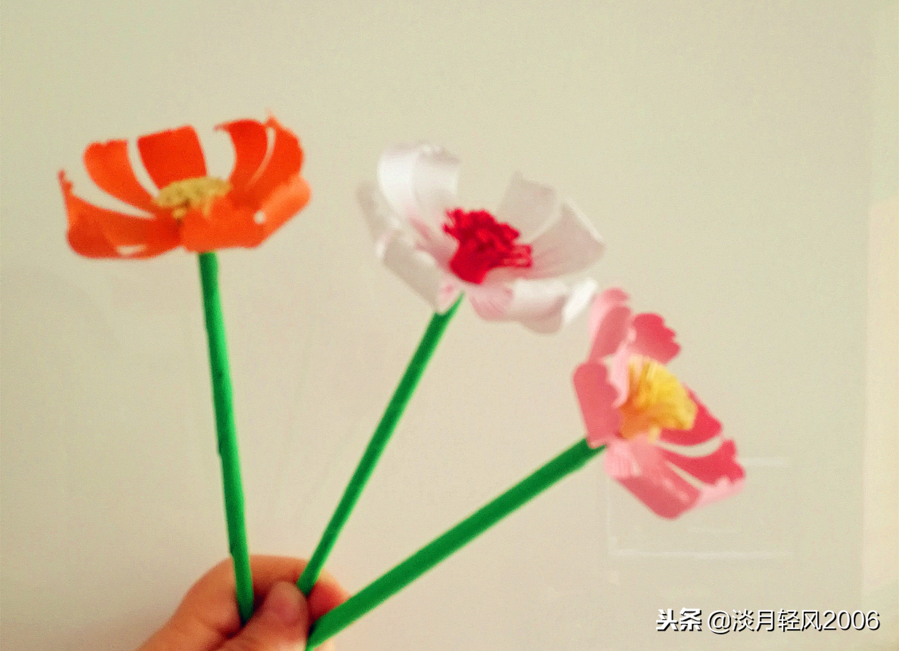 卡纸手工制作花朵最简单的做法,儿童卡纸手工制作花简单