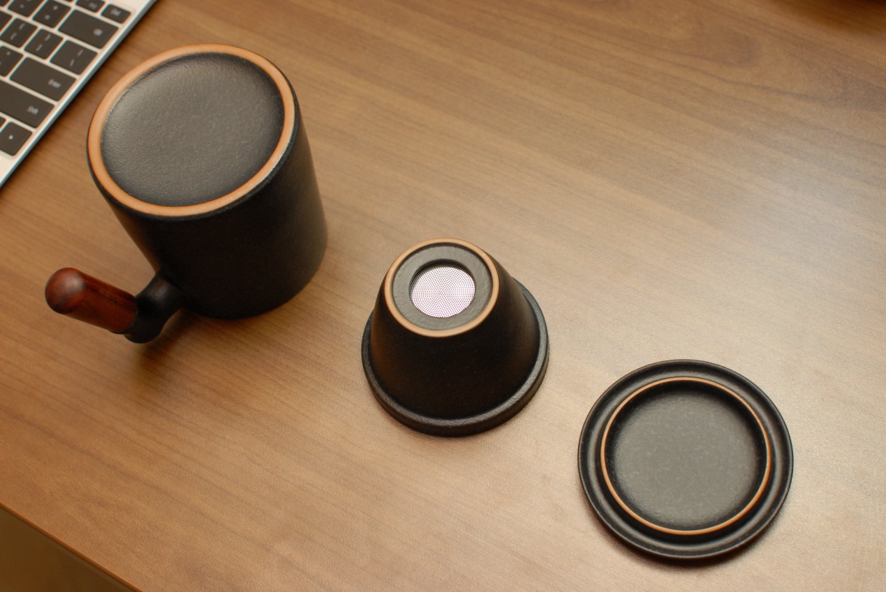 陶瓷泡茶杯茶水分离最新款,茶水分离泡茶杯陶瓷木柄