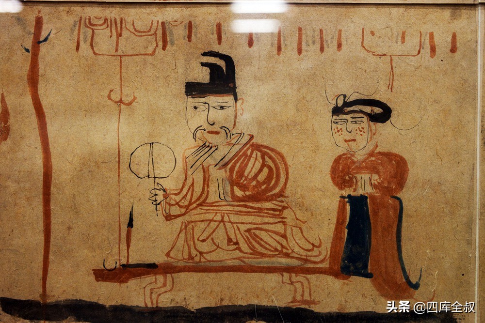汉代彩绘俑一级文物图片高清,古代文物绘画线描三彩俑