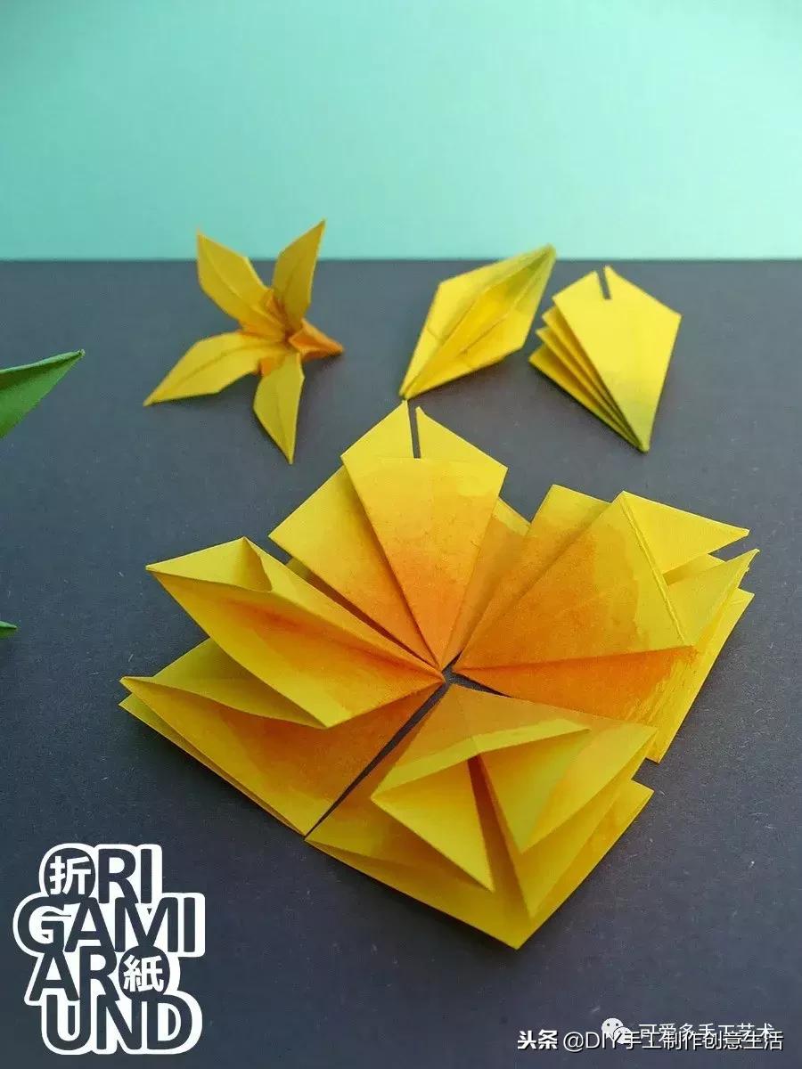 各种折纸花教程,折纸郁金香花的折法