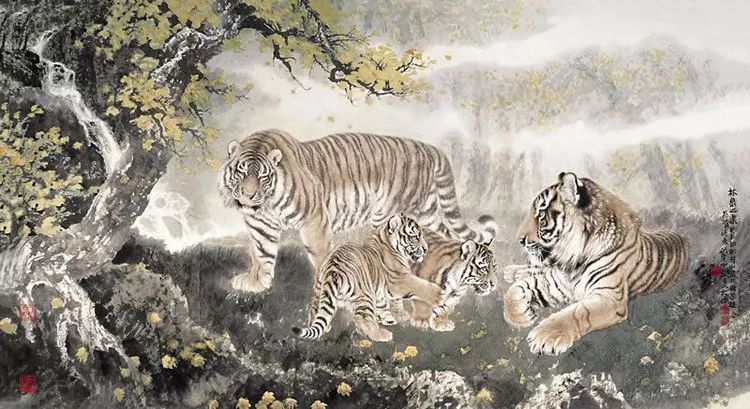 他笔下的虎充满了人的柔情与善意