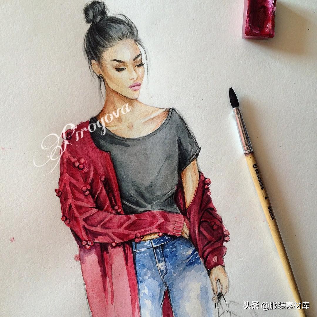 100幅手绘画图片大全,时装画手绘100例书