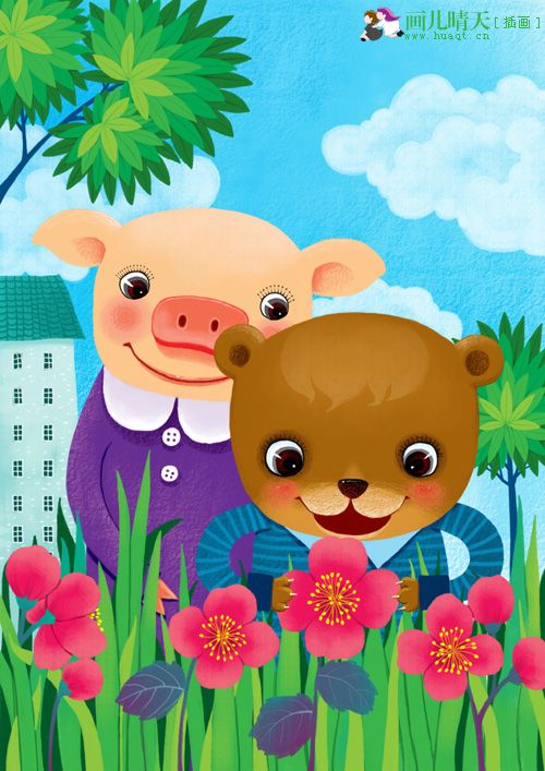 唯美插画壁纸动物,简单又漂亮的动物插画