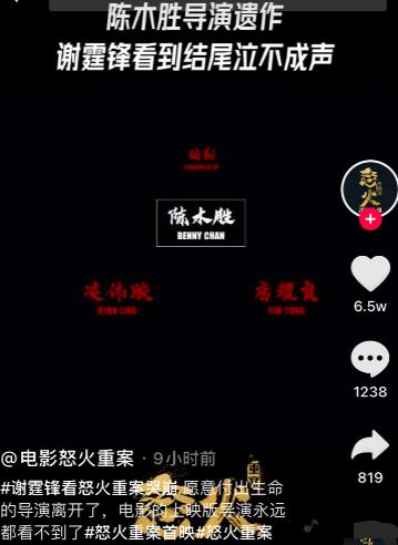 谢霆锋看陈木胜遗作,陈木胜谢霆锋落泪