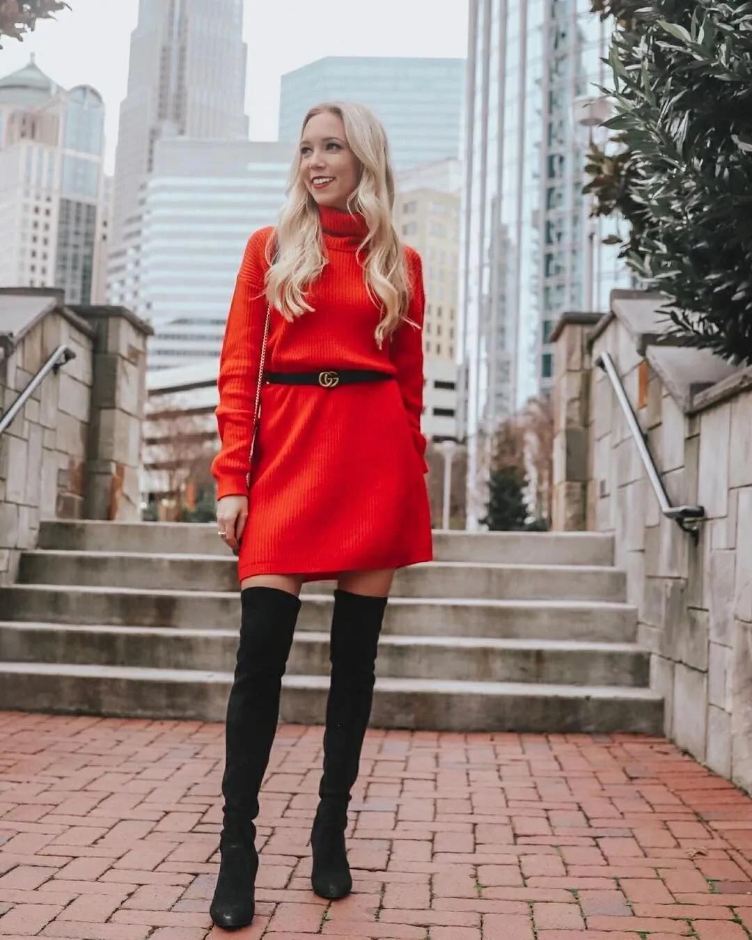 今冬火了一种裙子:叫“毛衣裙”,温暖舒适又时髦,秋天穿好适合