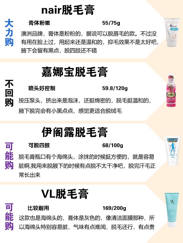 脱毛膏推荐,脱毛膏推荐男士
