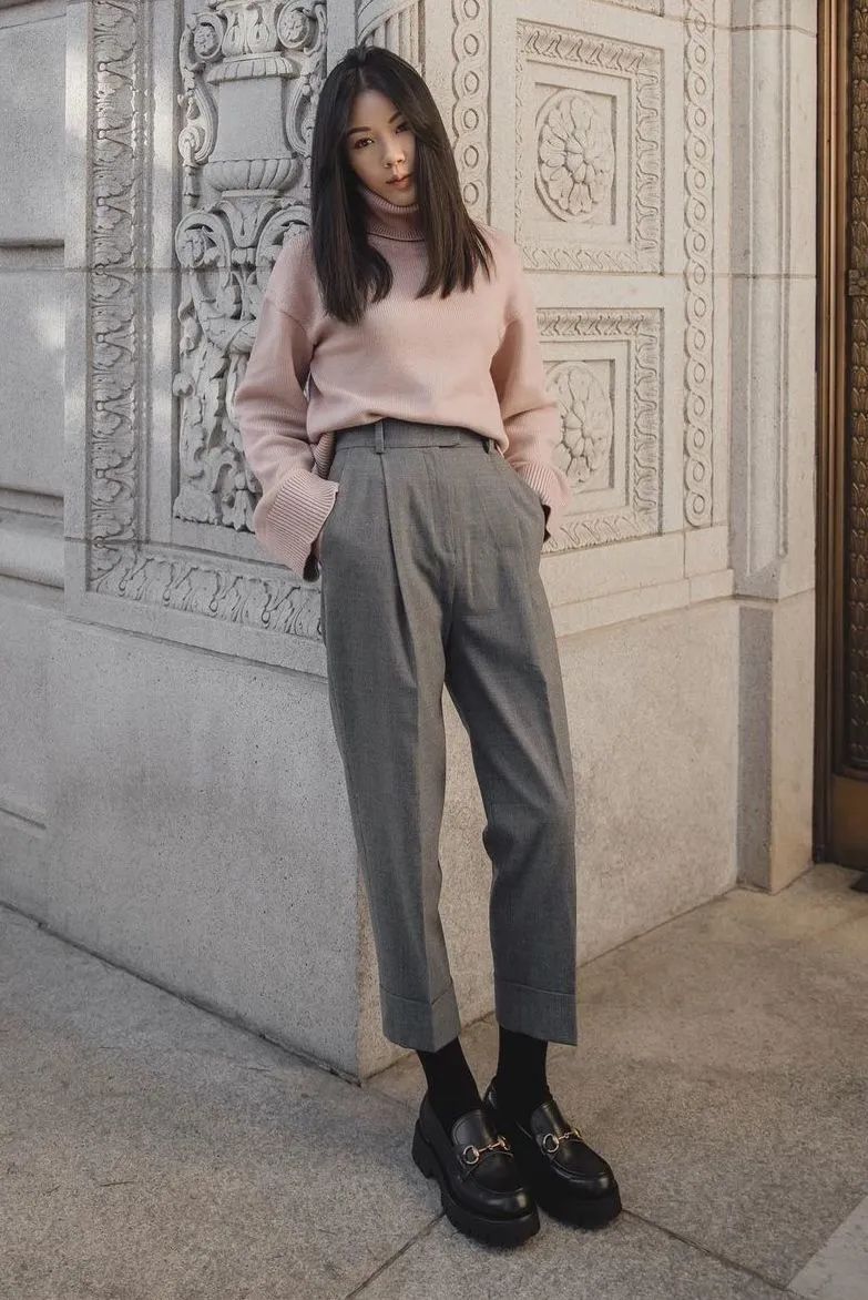 秋冬不露脚踝穿法火了,今年冬天流行九分裤露脚踝穿法