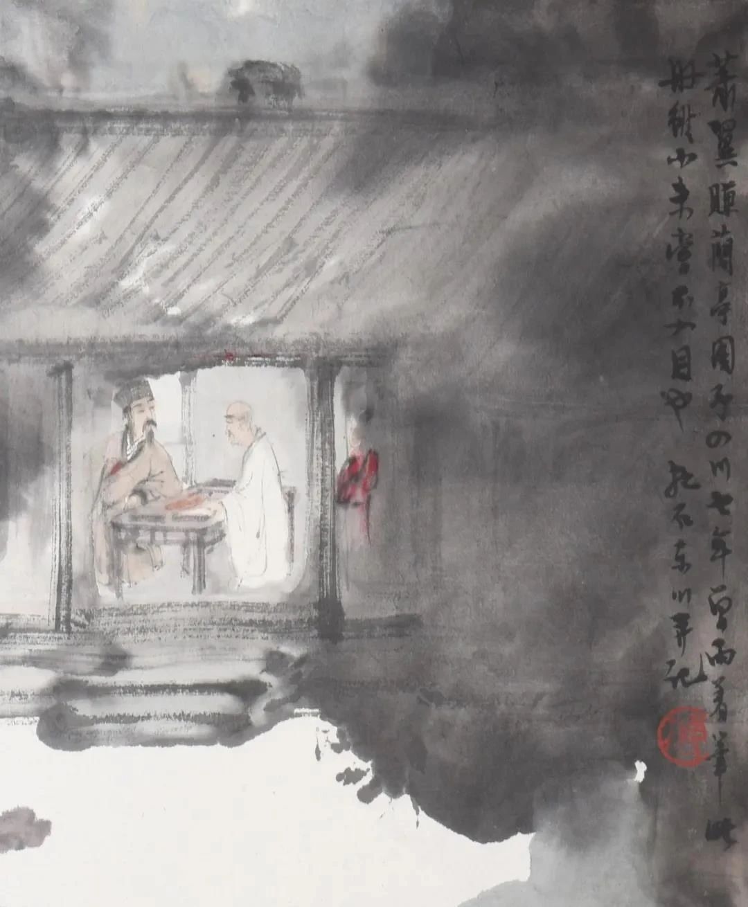 国画江山如此多娇傅抱石高清大图,傅抱石淡墨山水特点