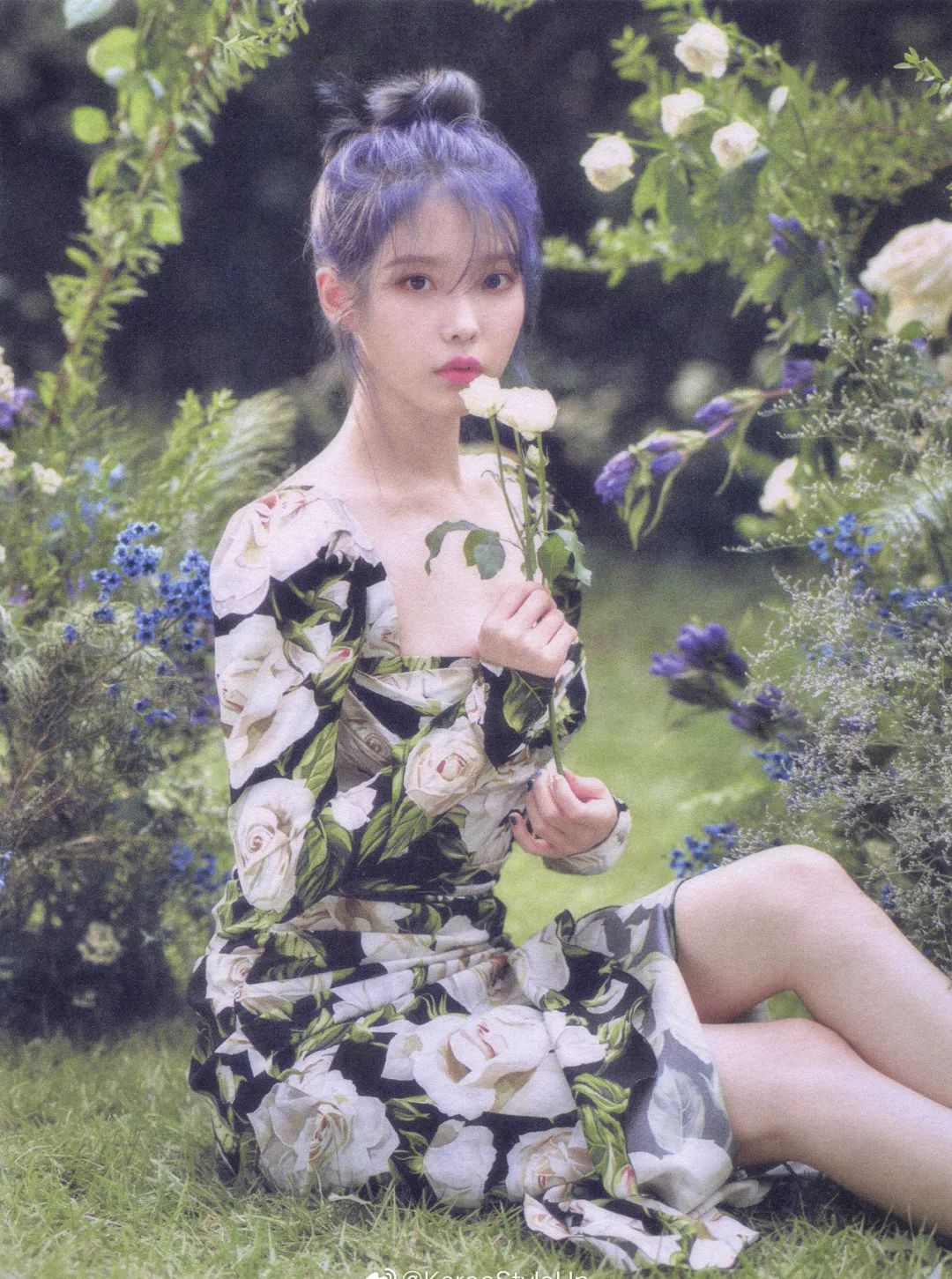 iu发型图片中短发,慵懒韩式低马尾丸子头iu