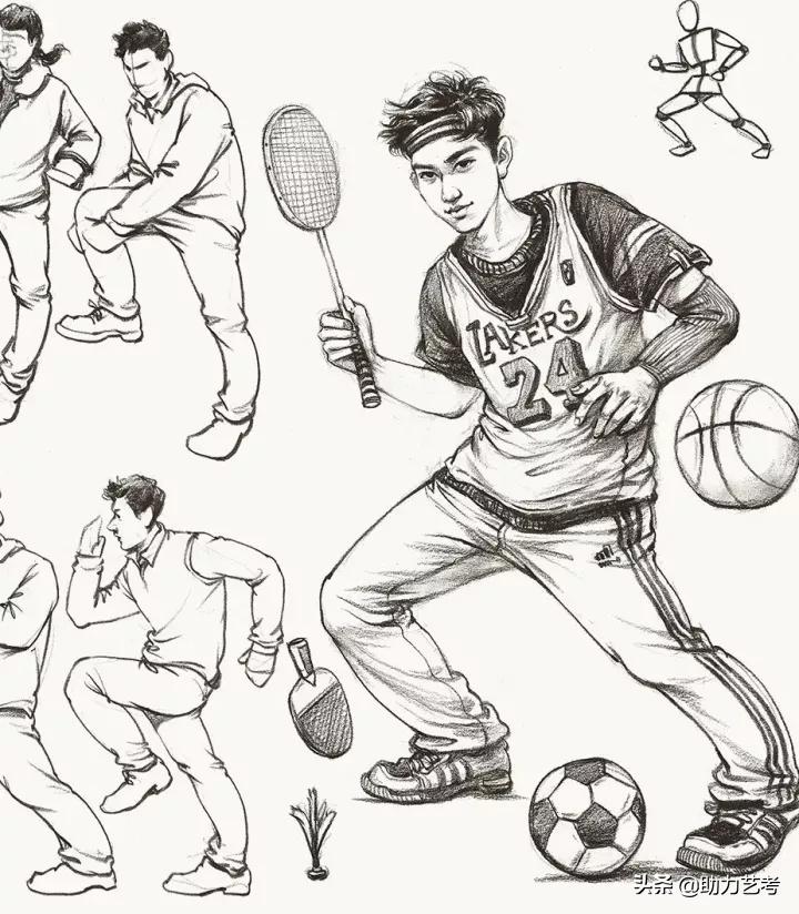 运动类速写场景校考,速写运动类画法
