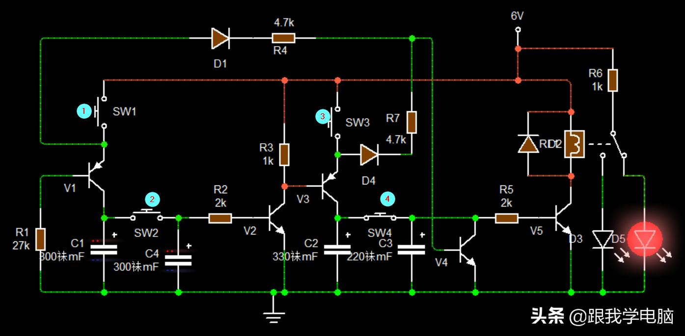 测试三极管的简单电路,简单的三极管放大实验